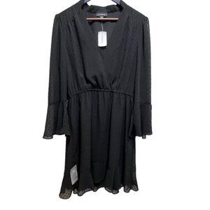 Le Chateau Black Skater Dress Size Medium Feminine Sheer Balletcore Romantic